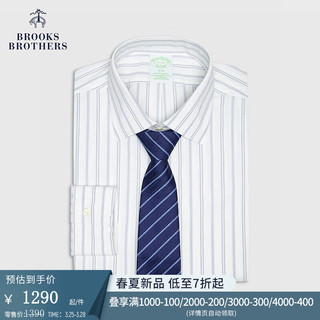 布克兄弟（BrooksBrothers）男士24春夏修身版免烫府绸长袖正装衬衫 9003-蓝色 15/2/H