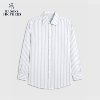 布克兄弟（BrooksBrothers）男士24春夏修身版免烫府绸长袖正装衬衫 9003-蓝色 15/2/H