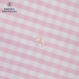布克兄弟（BrooksBrothers）男士24春夏修身版免烫格纹长袖休闲衬衫 B650-粉色 L