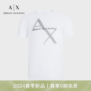 阿玛尼ARMANI EXCHANGE24春季AX男装网格LOGO短袖圆领T恤