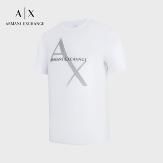 阿玛尼ARMANI EXCHANGE24春季AX男装网格LOGO短袖圆领T恤