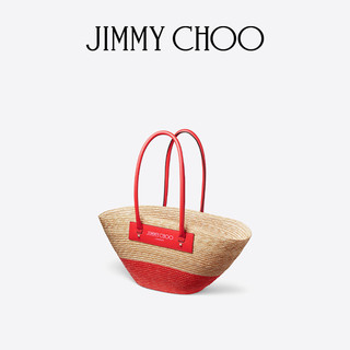 JIMMY CHOO 周仰杰 女士手提包 J000166441 自然色/椒红色/浅金色 小号