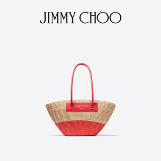 JIMMY CHOO 周仰杰 女士手提包 J000166441 自然色/椒红色/浅金色 小号