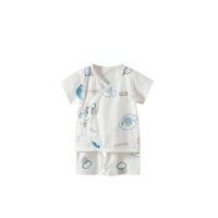 Tongtai 童泰 夏0-3月婴儿纯棉套装宝宝短袖上衣短裤两件套  52码