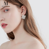 Mck 合金合成锆石耳饰 轻奢几何时尚耳钉女气质高级耳环个性耳饰