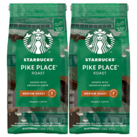 88VIP：STARBUCKS 星巴克 门店同款中度烘焙Pike Place派克市场现磨咖啡豆200g*2袋