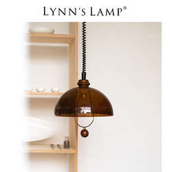 立意 Lynn's立意 中古亚克力吊灯 餐厅实木可伸缩吧台岛台卧室复古灯具