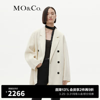 MO&Co;. 摩安珂 2023冬宽松双面呢大衣外套MBC4COT040 米白色 M/165