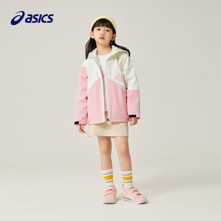 asics亚瑟士童装男女童运动外套儿童拼色三防功能拉链款 1706浅粉色 150cm