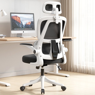 惠美 人体工学椅 乳胶坐垫 升降 后仰 双靠背+乳胶垫+3D头枕+灰白