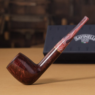 沙芬（SAVINELLI）手工石楠木烟斗全套128中号直式斗6毫米过滤嘴意大利男士烟斗 【直斗128型直式中号】葡萄园NEW