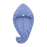 Z towel 最生活 华夫格干发帽柔软强吸水速干便携式包头毛巾 27*79cm 蓝色