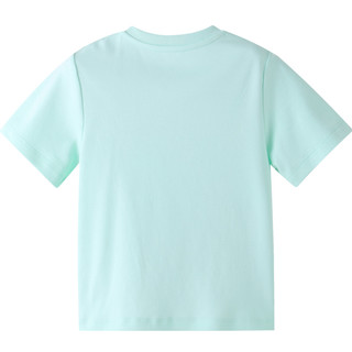 安奈儿童装女童全棉圆领短袖T恤夏装款舒适亲肤款上衣 新薄荷绿 110cm