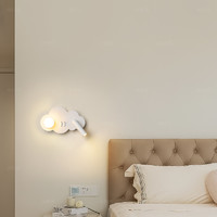 小时光 北欧简约现代卧室床头壁灯极简创意云朵灯客厅背景墙氛围过道灯具