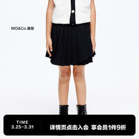 little MO&Co.速干 little moco童装24夏装女童不对称百褶裙运动半身短裙 黑色 110/53