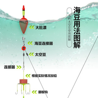 川品社 海钓太空豆海豆带连接器海漂8字环八字环滑漂座别针海竿太空豆 小号（30枚）