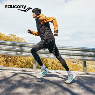 Saucony索康尼TIDE浪潮跑鞋男鞋入门进阶春季减震训练运动鞋子男女同款 白黑黄1【男女同款】 42