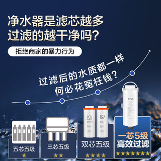 美的（Midea）净水器家用直饮一体机厨下式RO反渗透母婴级自来水过滤器小满净水器专利五合一滤芯 净水器+滤芯