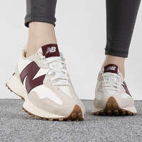 new balance 官方舰店女鞋 2024春季季新款NB运动鞋时尚327系列/灰/米白/WS327KA-B 35(内长22cm)