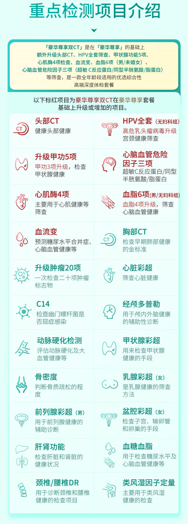 【肿瘤20项+双CT】慈铭体检(ciming) 豪华尊享体检单人套餐 全国通用