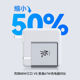 nubia 努比亚 80W 氘锋透明氮化镓充电器 2C1A PA0214D