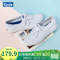 Keds 春季TRIPLE女鞋时尚百搭休闲鞋低帮帆布鞋松糕厚底小白鞋WF49946 白色 37