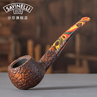 沙芬（SAVINELLI）【9mm滤芯烟斗专区】意大利石楠木烟斗老式实木男士高档烟具 【皮埃蒙特 麻面315王子式】9mm