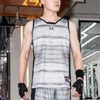 安德玛 宽松型无袖运动T恤男装健身训练跑步篮球针织背心