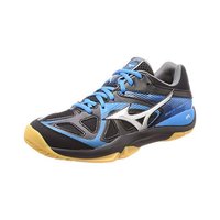 Mizuno 美津浓 WAVESMASH 5羽毛球鞋 黑色/银色/蓝色25.0cm 2