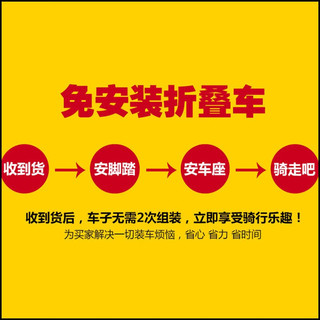 放牧人 折叠自行车成人男女士单车可折叠变速轻便迷你便携免安装超轻 20寸单速黑色【免安装】