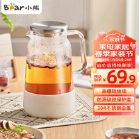 BEAREWAN 小熊伊万 家用冷水壶 高硼硅玻璃杯 防烫硅胶底1.8L大容量凉水壶杯子花茶壶