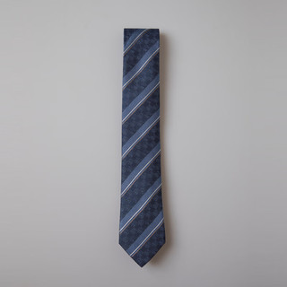 威可多（VICUTU）男士领带100%桑蚕丝商务正装百搭斜条纹雅致蓝色领带VBW23193245 蓝色条纹 145*7*4cm