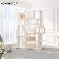 蜜罐猫爬架猫窝猫树一体大型实木多层猫城堡喷漆好打理 vde210606