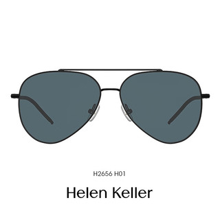 海伦凯勒（HELEN KELLER）眼镜男款飞行员防紫外线偏光太阳镜开车驾驶墨镜H2656H01 H2656H01灰绿片镜片