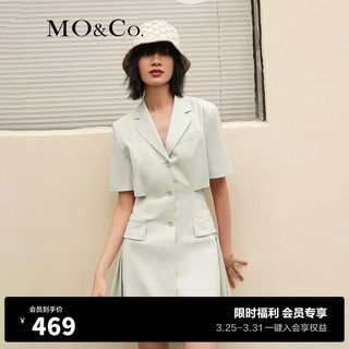 MO&Co. 摩安珂 女士短款西装连衣裙 MBB2DRS032 冰川绿色 L