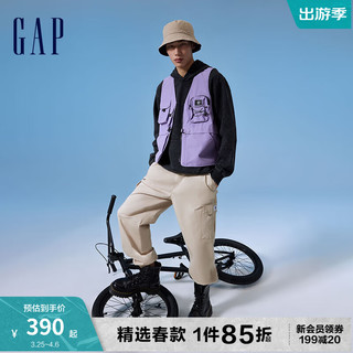 Gap 盖璞 男女装2024春季纯棉INDIGO复古水洗连帽卫衣上衣890971 黑色 185/104A(XXL) 亚洲尺码