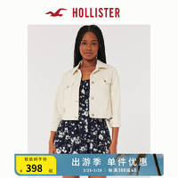 HOLLISTER24年春夏辣妹宽松短款百搭牛仔夹克外套女 357781-1 奶油色 XXS (160/80A)