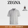 杰尼亚（Zegna）24春夏白色配橄榄绿棉质 Polo 衫UD384A7-D781R-V03-56