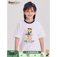 PawinPaw卡通小熊童装2024年夏新男女童印花短袖T恤 Ivory象牙色/39 120