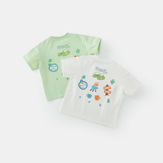 齐齐熊（ciciibear）男童t恤短袖儿童夏季2024宝宝夏装圆领上衣小童 苹果绿 140cm