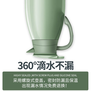 畅安保温壶大容量保温瓶家用热水壶办公室暖水壶宿舍内胆水瓶 龙运当头-绿色 1L