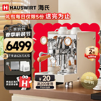 Hauswirt 海氏 机械师咖啡机家商用私房虹吸冲煮头半自动意式专业奶泡机C6 米白色
