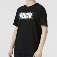 PUMA 彪马 夏季时尚圆领潮流短袖T恤男装休闲舒适健身训练运动上衣