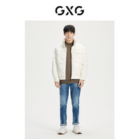 GXG 奥莱 22年冬季新款纯色简约基础百搭保暖立领短款羽绒服男