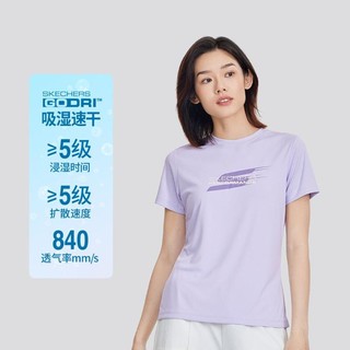 SKECHERS 斯凯奇 速干户外健身运动t恤女跑步服短袖t恤女式t恤