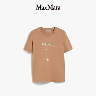 MaxMara2024春夏女装棉质纯色徽标印花T恤9971014106