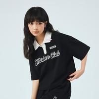 PEAK 匹克 翻领短袖T恤女式23夏季新款印花潮流运动服针织宽松透气上衣