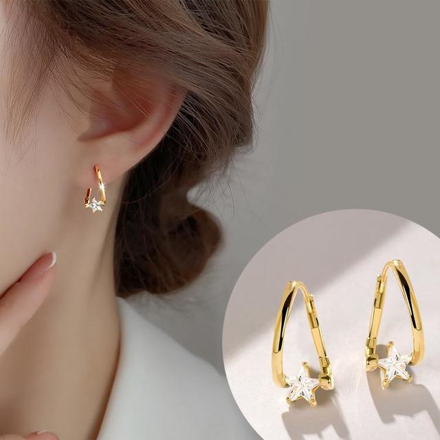 D’ORLAN 朵岚 星星耳环女潮韩系网红气质小众设计小巧精致独特耳钉耳圈耳扣