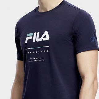 FILA 斐乐 男装夏季运动短袖T恤男百搭透气轻薄时尚基础针织短袖衫