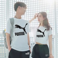 PUMA 彪马 百搭经典大logo清爽透气棉质款男式女式款短袖运动T恤